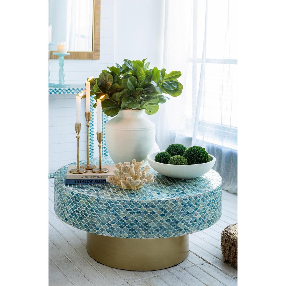 16" White Terracotta Round Jug Vase