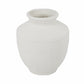 16" White Terracotta Round Jug Vase