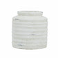 6" White Stoneware Round Jug Vase