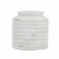 6" White Stoneware Round Jug Vase