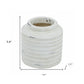 6" White Stoneware Round Jug Vase