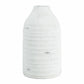 12" White Stoneware Round Jug Vase
