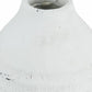 12" White Stoneware Round Jug Vase