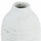 12" White Stoneware Round Jug Vase