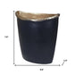 8" Black And Gold Cast Aluminum Oval Table Vase