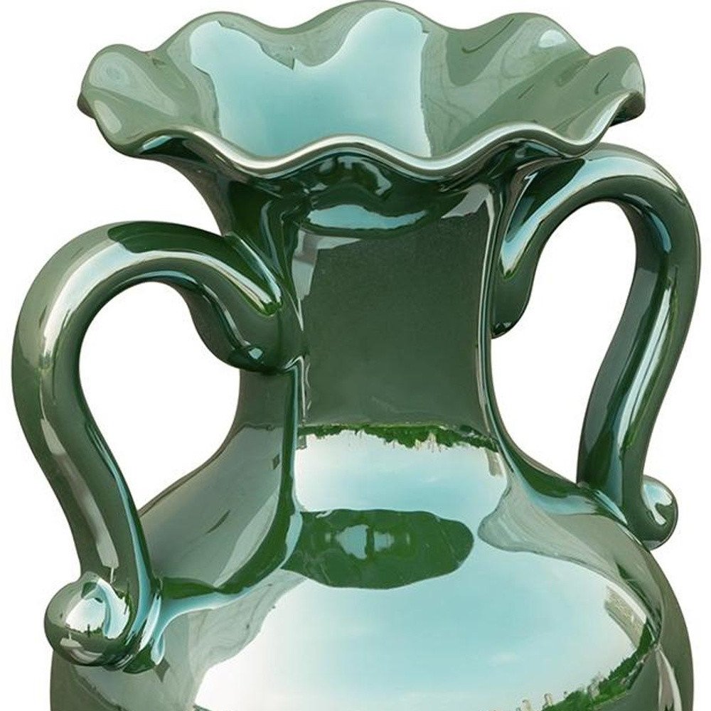 9" Hunter Green Amphora Ceramic Table Vase