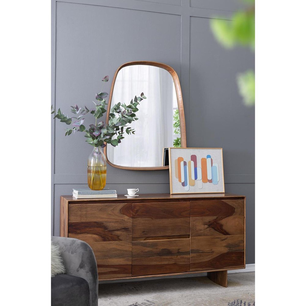 14" Clear And Amber Ombre Glass Round Table Vase