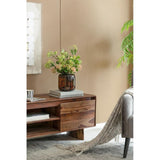 8" Amber And Black Animal Print Glass Round Table Vase