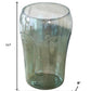 Set of Two Light Green Glass Modern Abstract Faces Table Vases