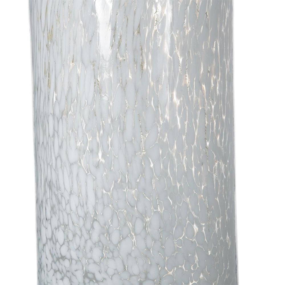 12" Opal Swirl Art Glass Cylinder Table Vase