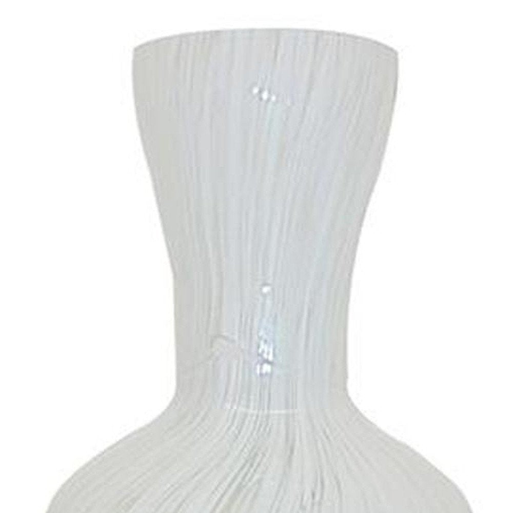 12" Opal Swirl Art Glass Cylinder Table Vase