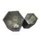 Set of Two Black Hexagonal Glass Table Vases