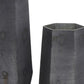 Set of Two Black Hexagonal Glass Table Vases