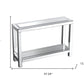 47" Silver Mirrored Glass And Faux Crystals Console Table With Shelf