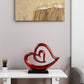 12" Red and Black Aluminum Tabletop Sculpture