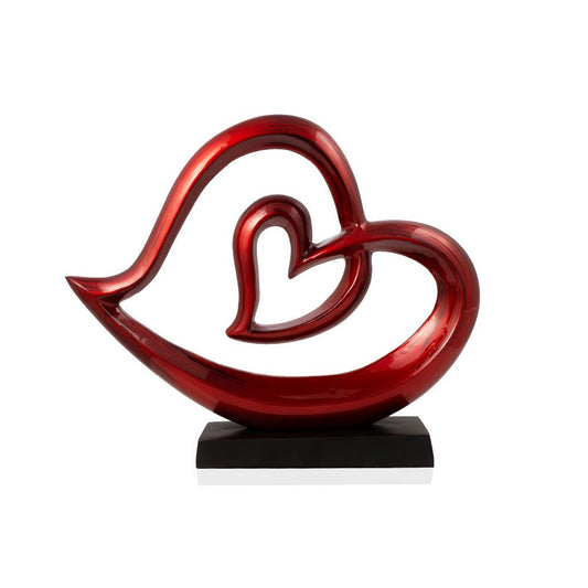 12" Red and Black Aluminum Tabletop Sculpture