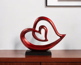 12" Red and Black Aluminum Tabletop Sculpture