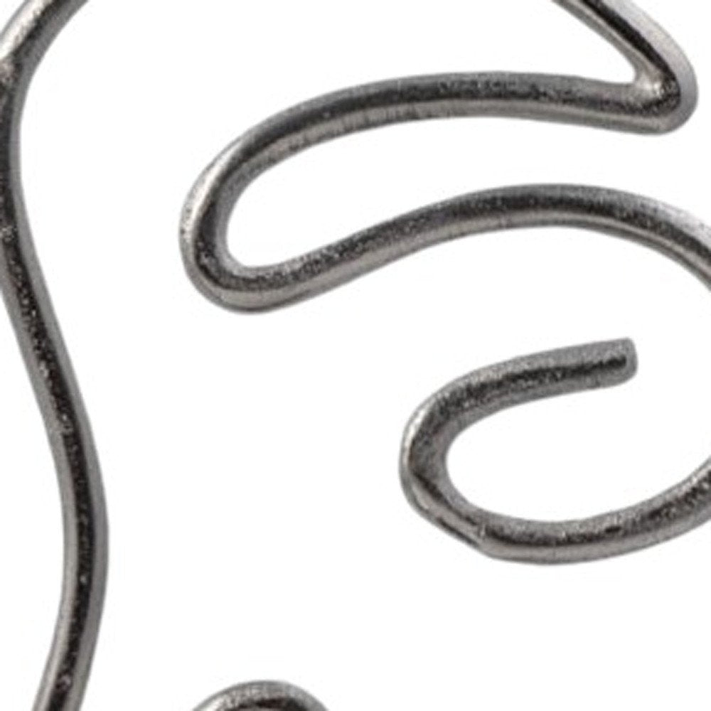 Set of Two Black and Silver Aluminum Tabletop Sculpture