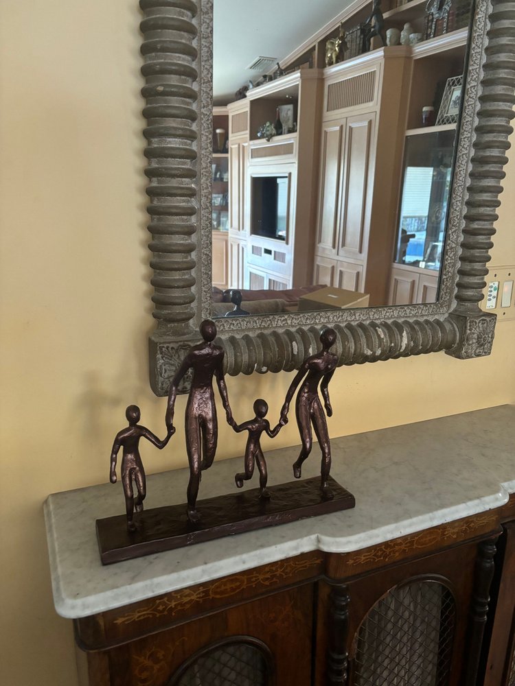 13" Copper Aluminum People Tabletop Sculpture