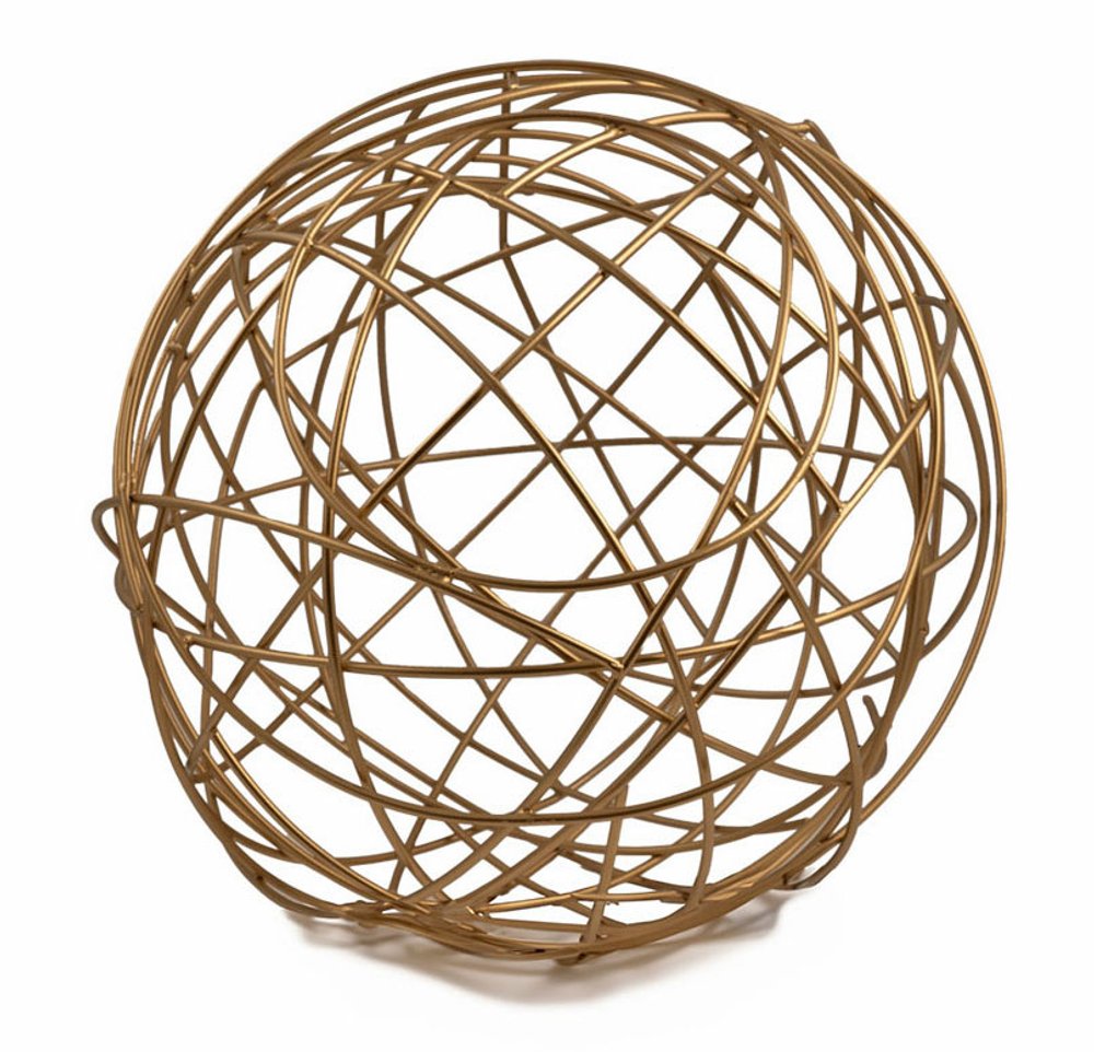 12" Silver Iron Decorative Orb Tabletop Sculpture