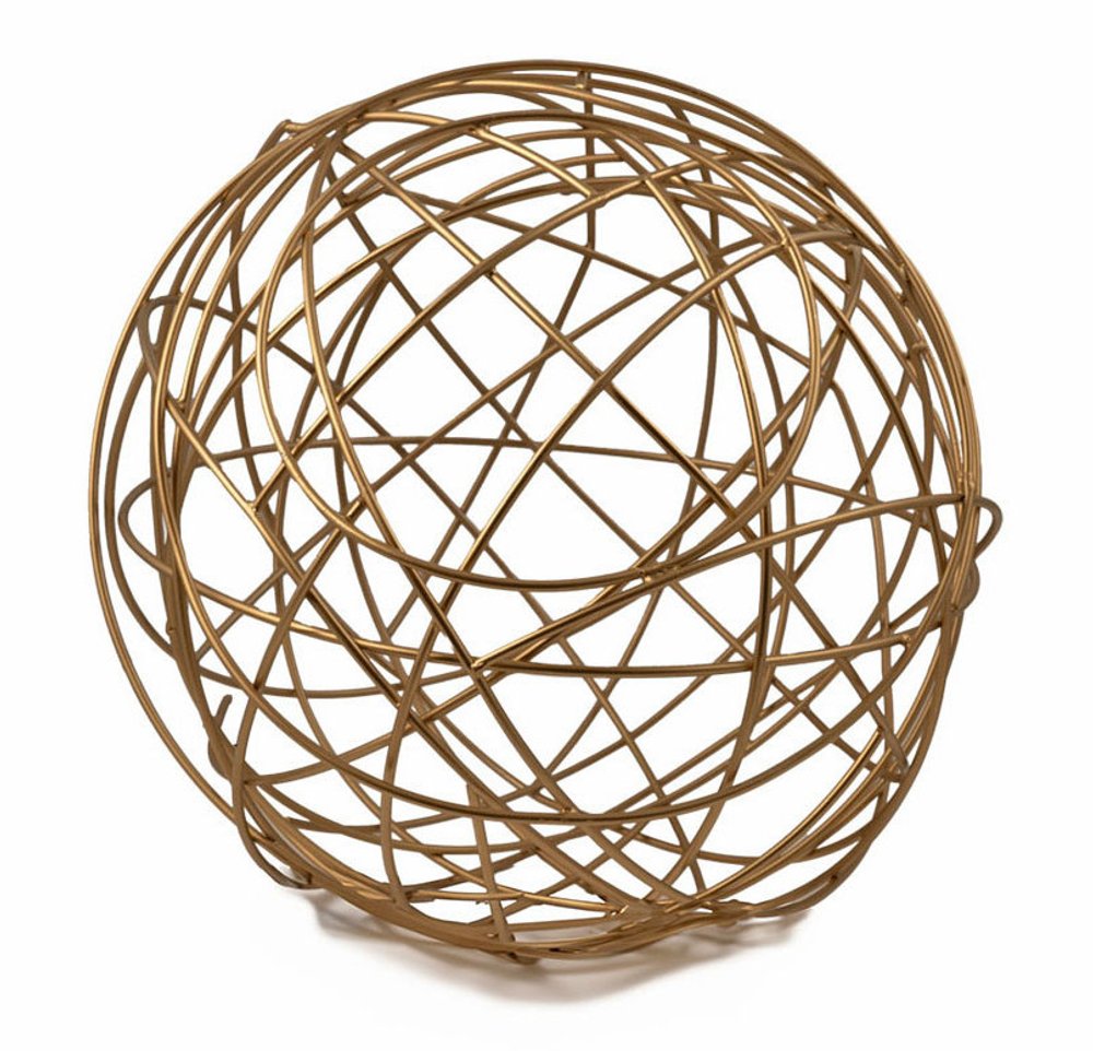 12" Silver Iron Decorative Orb Tabletop Sculpture