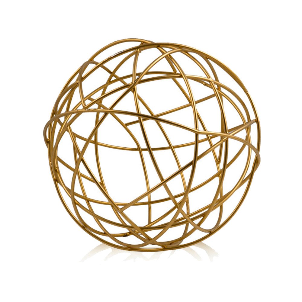 12" Silver Iron Decorative Orb Tabletop Sculpture