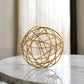 12" Silver Iron Decorative Orb Tabletop Sculpture
