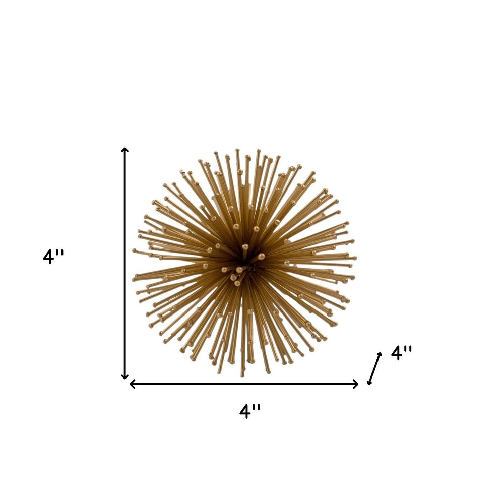 10" Antique Gold Finish Large Urchin Sphere