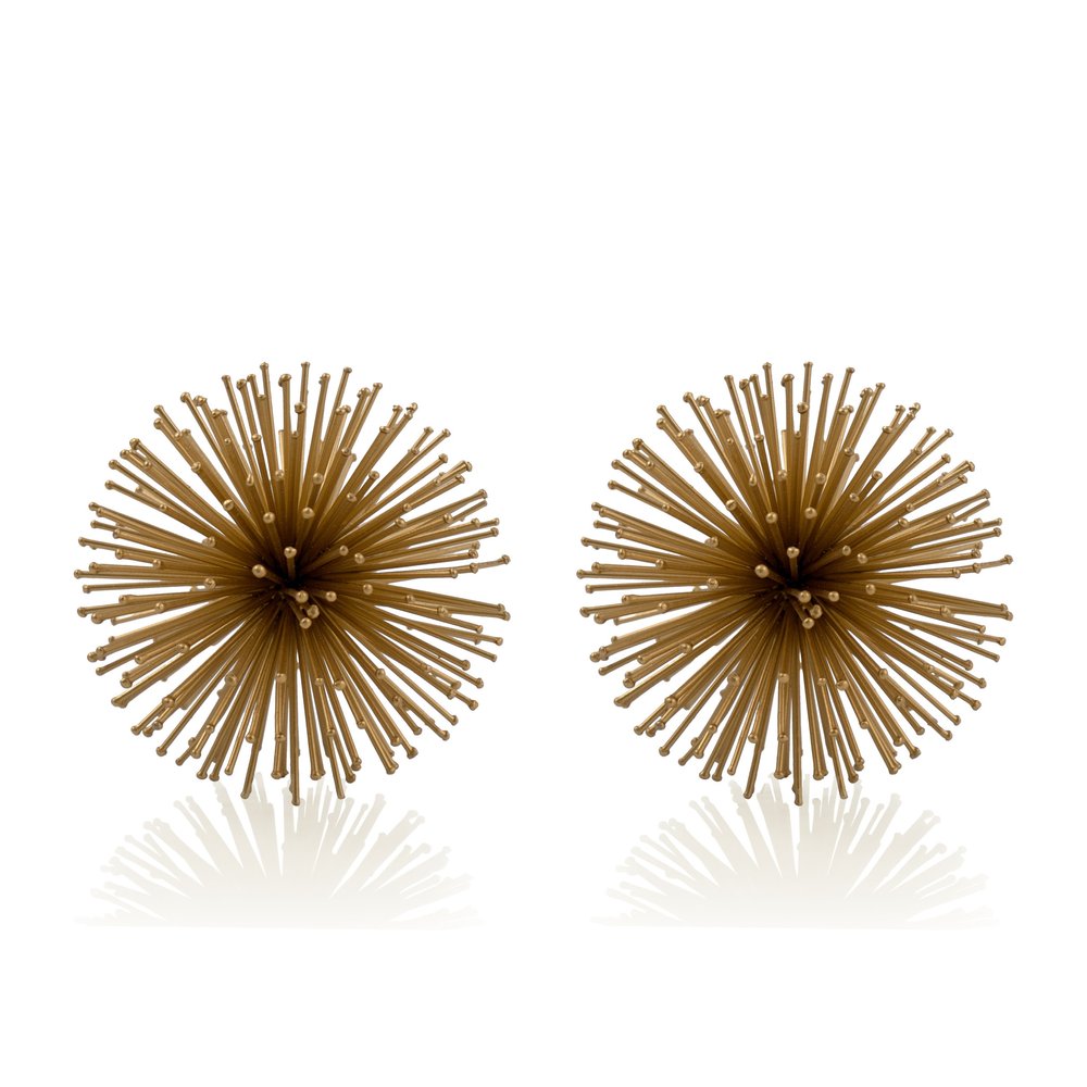 10" Antique Gold Finish Large Urchin Sphere