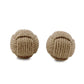 Set of Two Natural Jute Decorative Orb Tabletop Sculpture