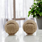 Set of Two Natural Jute Decorative Orb Tabletop Sculpture