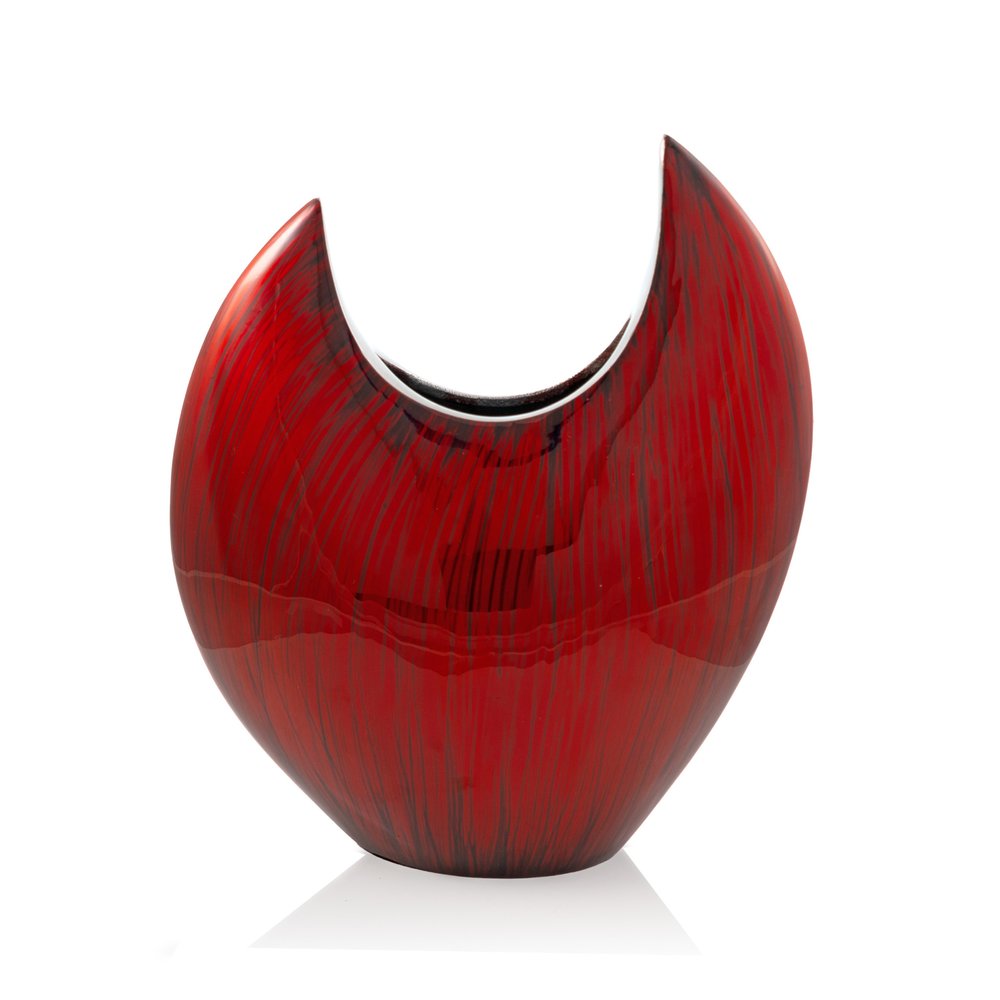 18" Red Aluminum Pointy Table Vase