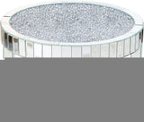 31" Silver Mirrored Glass and Faux Crystal Round Coffee Table