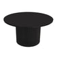 36" Black Solid Wood Round Pedestal Coffee Table