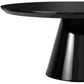 35" Black Wood Round Pedestal Coffee Table