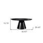 35" Black Wood Round Pedestal Coffee Table