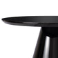 35" Black Wood Round Pedestal Coffee Table