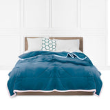 79" X 87" Blue Flannel Woven Throw Blanket