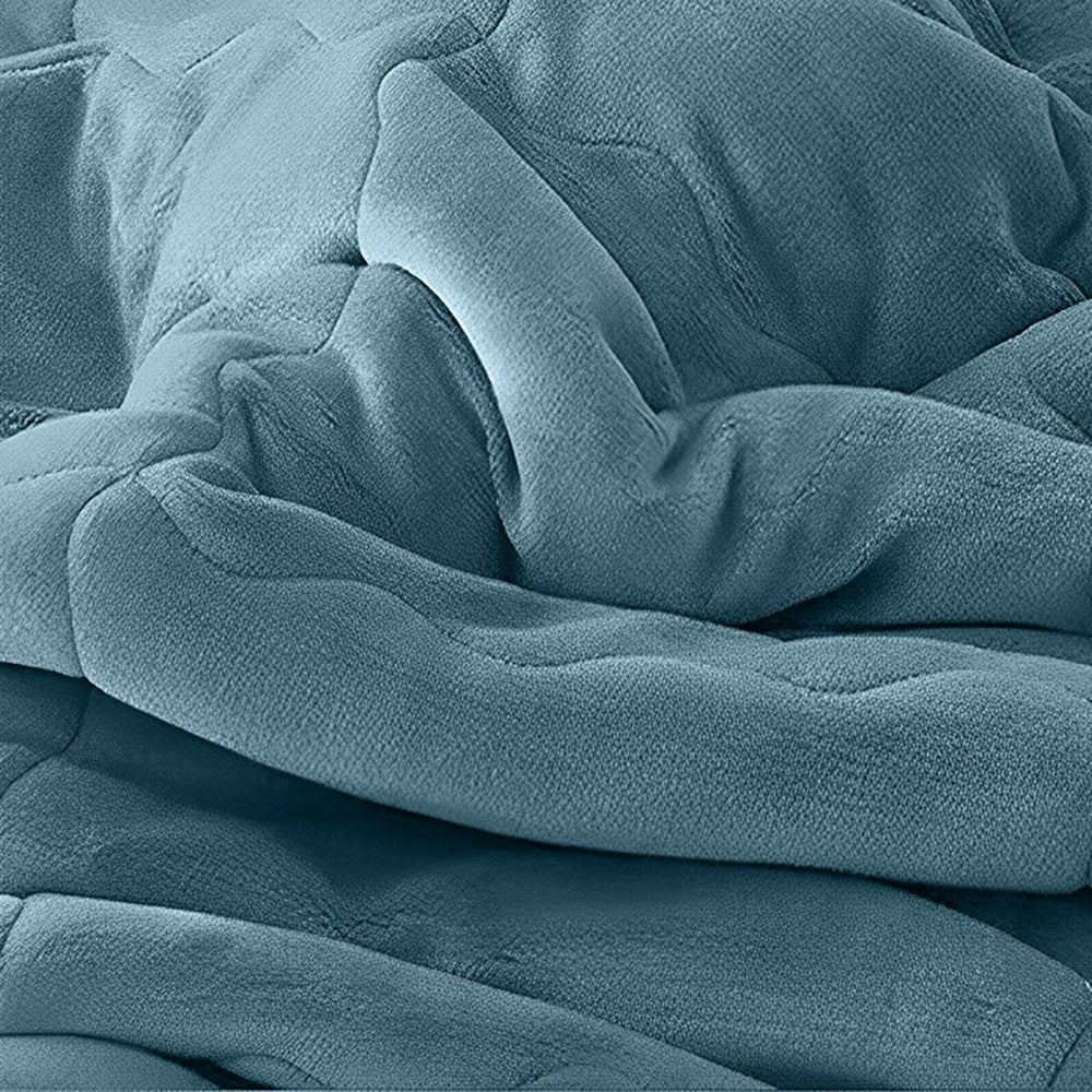 79" X 87" Blue Flannel Throw Blanket