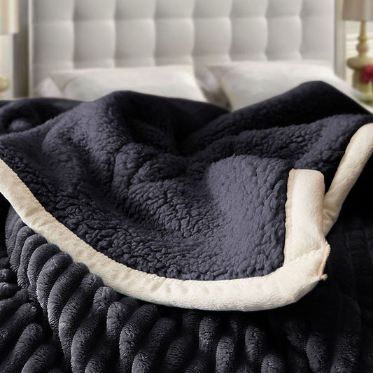 79" X 87" Black Flannel Throw Blanket