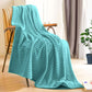 79" X 91" Sky Blue Flannel Woven Striped Throw Blanket