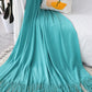 50" X 87" Teal Acrylic Knitted Throw Blanket with Fringe