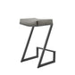 26" Gray and Black Faux Leather and Iron Backless Counter Height Bar Chair