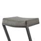 26" Gray and Black Faux Leather and Iron Backless Counter Height Bar Chair