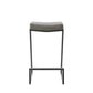 30" Gray and Black Faux Leather and Iron Backless Bar Height Bar Chair