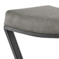 30" Gray And Black Faux Leather And Iron Backless Bar Height Bar Chair