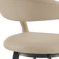 26" Beige And Black Faux Leather And Iron Low Back Counter Height Swivel Bar Chair