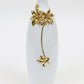 18" Gold Floral Oval Ceramic Table Vase With Sculptural Details