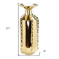 21" Gold Trumpet Ceramic Table Vase With Sculptural Details