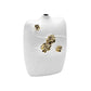 14" White Floral Ceramic Table Vase With Sculptural Details